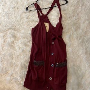 Hollister Maroon Cardigan
